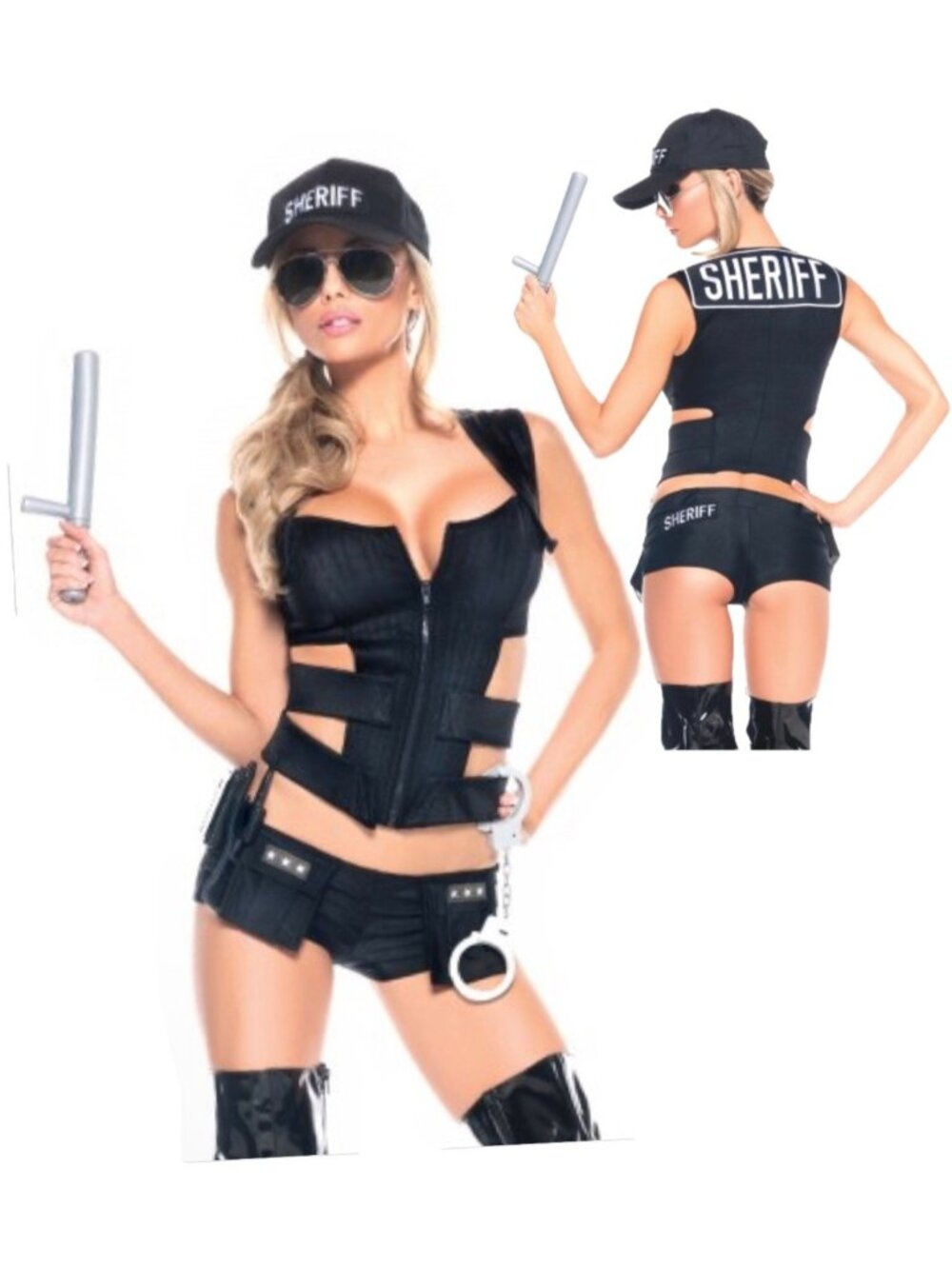 Be Wicked Sheriff Costume Sexy Officer Cosplay Set Size M/L